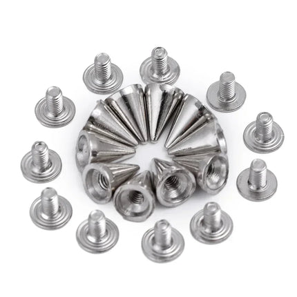 Metal Cone Studs & Spikes Screwback Rivets for Leathercraft, Clothes & DIY Hardware