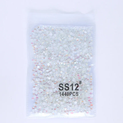 SS6-SS30 Mocha Shimmer White Glass Flatback Non-hotfix Rhinestones