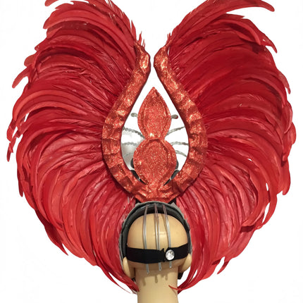 Feather headdress samba costume carnival halloween party bar performance hat makeup dance wings parade