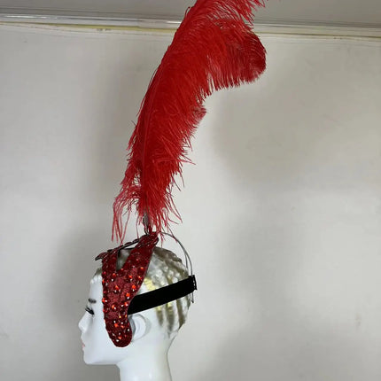 The Stardust Azure Sovereign – Royal Blue Feather Samba Carnival Headdress
