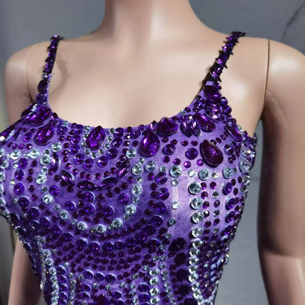 The Stardust Festival Fringe Bodysuit – Luxury Rhinestone Tassel Showgirl Costume