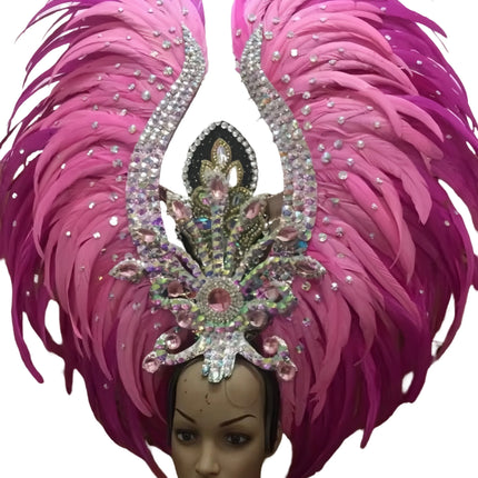 Feather headdress samba costume carnival halloween party bar performance hat makeup dance wings parade