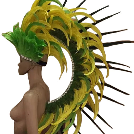 The Stardust Luminary – Premium Feathered Carnival & Samba Halo Headdress