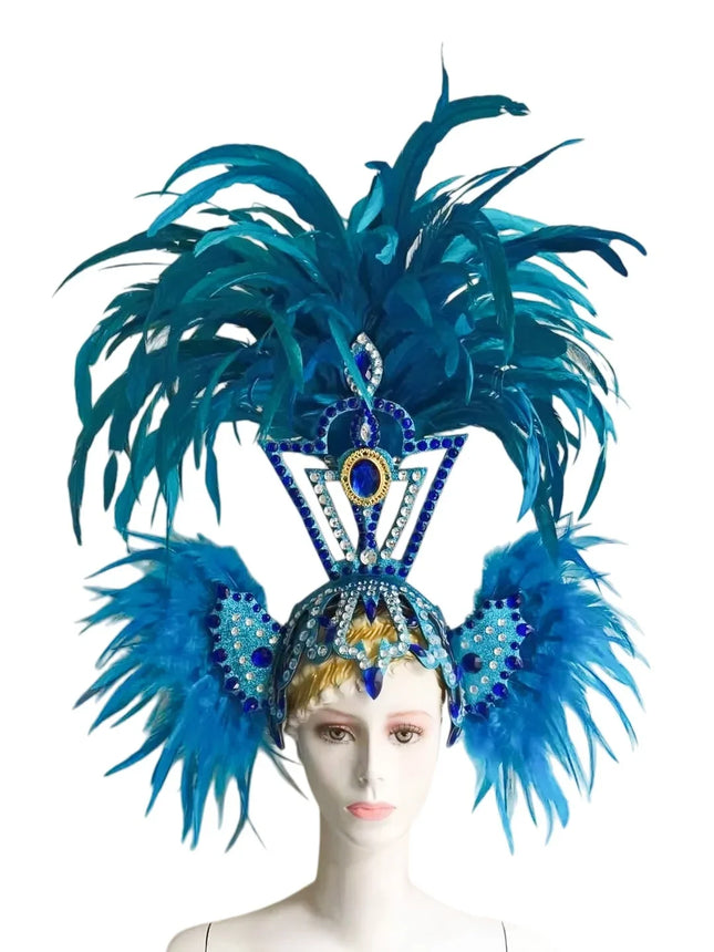 The Stardust Sovereign – Majestic Feathered Samba Carnival Headdress