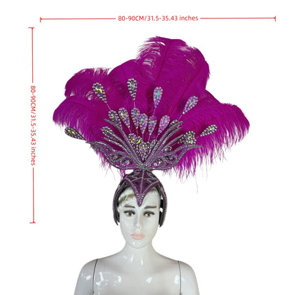 The Stardust Dionysia – Rose Red Feather Carnival & Masque Ball Headdress