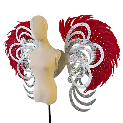 The Stardust Phoenix Wings – Deluxe Feathered Samba Backpiece & Stage Wings