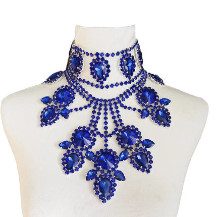 Large Crystal Drop Pendant Necklace