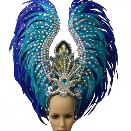 Feather headdress samba costume carnival halloween party bar performance hat makeup dance wings parade
