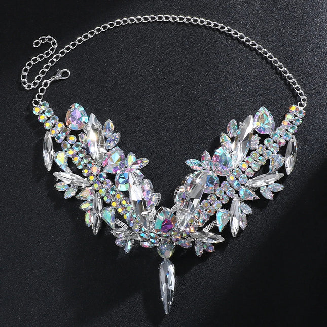 Multicolored Rhinestone Choker Necklace