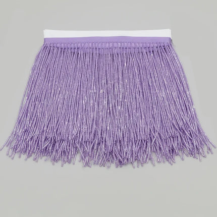 Long Glass Rhinestone Beaded Fringe Trim