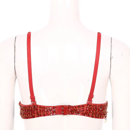 Sparkly Floral Beaded Sequin Belly Dance Bra & Tassel Performance Top
