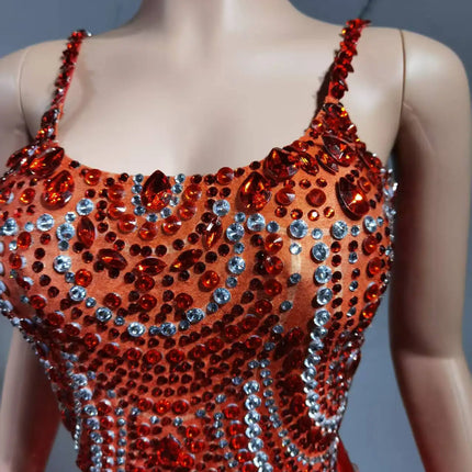 The Stardust Festival Fringe Bodysuit – Luxury Rhinestone Tassel Showgirl Costume