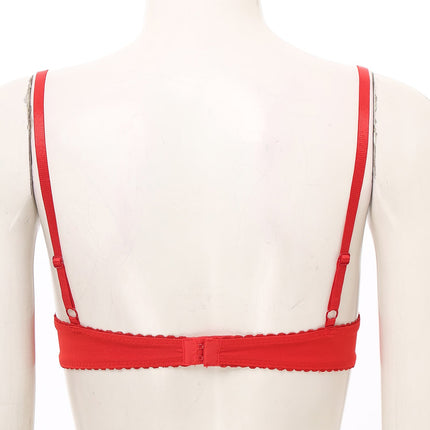 Satin Underwire Half-Cup Push-Up Bra
