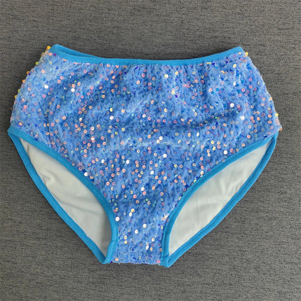 High-Waist Sequined Disco Briefs & Stage Performance Hot Pants