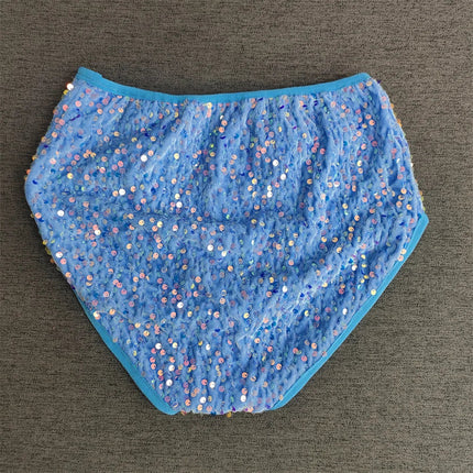 High-Waist Sequined Disco Briefs & Stage Performance Hot Pants