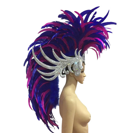 The Stardust Dynasty – Majestic Velvet & Feather Samba Masquerade Crown