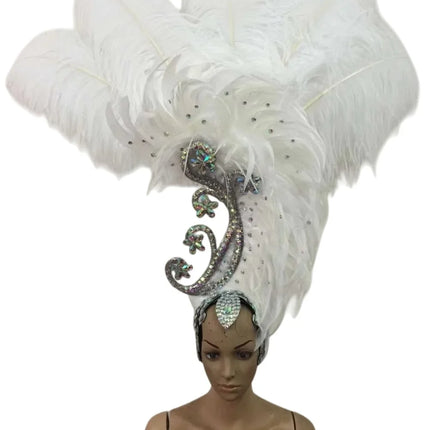 The Stardust Royal Plume – Feathered Carnival & Cabaret Stage Headdress