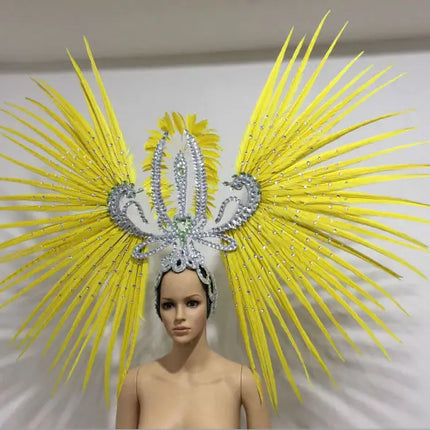 The Stardust Tropicana Samba Crown – Feather & Rhinestone Stage Headdress