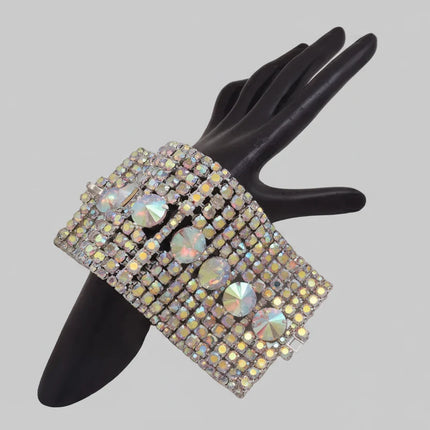 Gold-Plated Crystal Rhinestone Bracelet