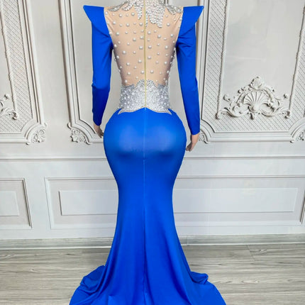 Rhinestone Floral Embroidered Mermaid Gala Gown & Trailing Evening Dress