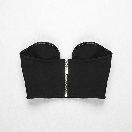 Sweetheart Neck Bandage Crop Top