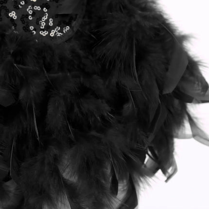 The Stardust Empress Royale – Sequined & Feathered Latin Dance Leotard Dress