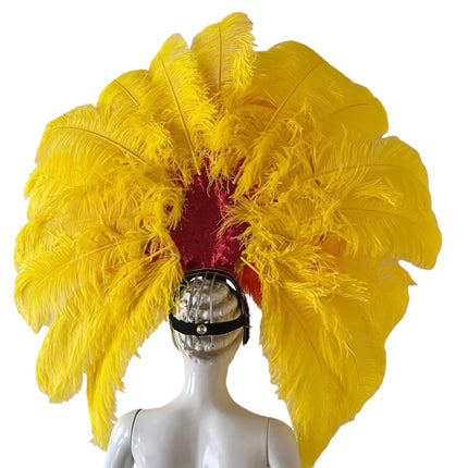 The Stardust Dionysia – Elegant Faux Fur & Rhinestone Samba Carnival Headdress