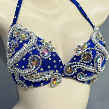 The Stardust Oasis Sirena – Deluxe Crystal & Beaded Belly Dance Bra & Belt 2-Piece Costume Set