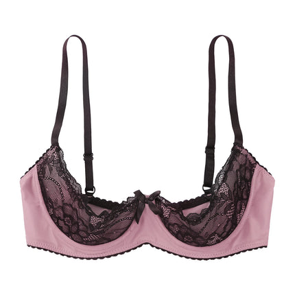 Lace Underwire Half-Cup Balconette Bra