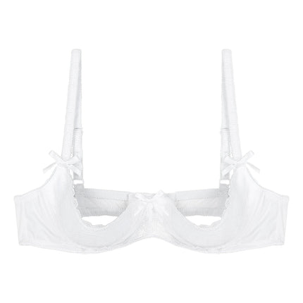 Lace Underwire Half-Cup Push-Up Bra