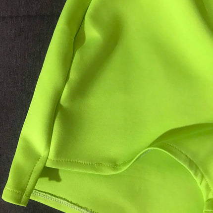 Fluorescent Neon Green High-Waisted Pole Dance & Gogo Hot Shorts Costume
