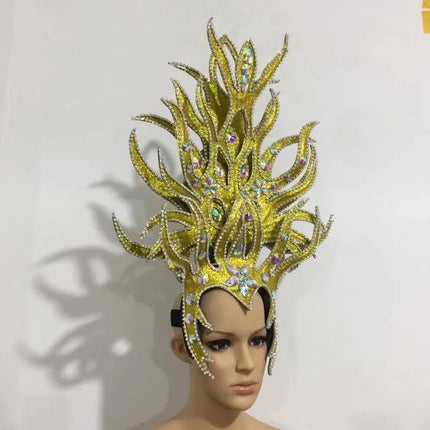 FASHIONABLE AND EXQUISITE HEADDRESS FEATHERS SAMBA DANCE CARNIVAL HALLOWEEN PARTY LATIN DANCE BAR PERFORMANCE HAT MASQUERADE