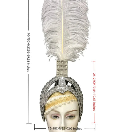 The Stardust Azure Sovereign – Royal Blue Feather Samba Carnival Headdress