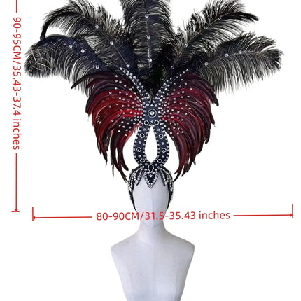 The Stardust Zenith – Premium Feathered Carnival & Samba Crown Headdress