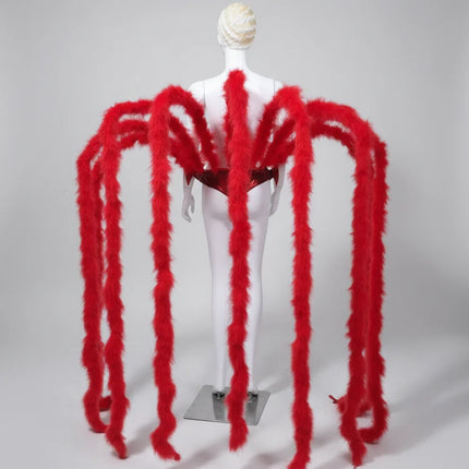 Long Feather Waterfall Backpiece Costume Accessory