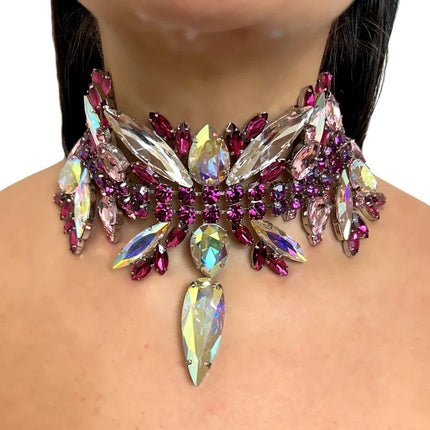 Multicolored Rhinestone Choker Necklace