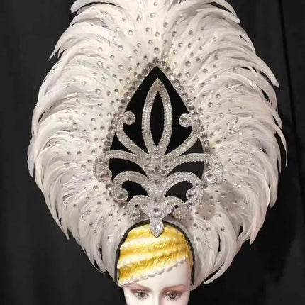 The Stardust Wings of Radiance – Deluxe Feathered Samba & Carnival Crown