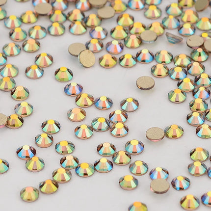 SS3-SS60 AB Gold Bottom Non-Hotfix Glass Flatback Rhinestone