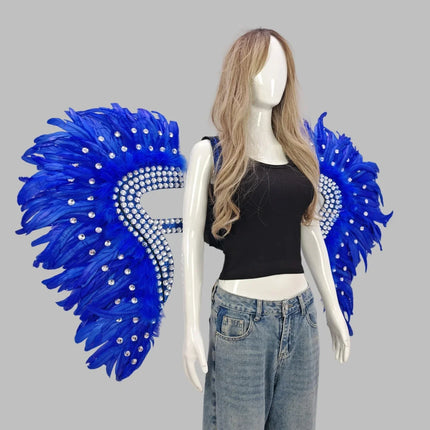 Artisanal Feather Angel Wings Statement Backpiece Runway & Carnival Costume Prop
