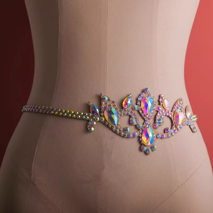 Sparkly Layered Rhinestone & Pearl Belly Dance Waist Chain Belt