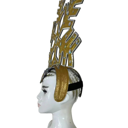 The Stardust Dionysia – Gold Snowflake Starburst Carnival & Masque Ball Crown
