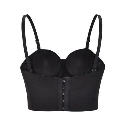 The Stardust Prism Siren – Mirror Embellished Push-Up Bustier Corset Top