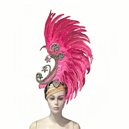The Stardust Royal Plume – Feathered Carnival & Cabaret Stage Headdress