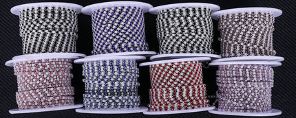 The Stardust Pearl Stream – Premium Silver Base Glass Rhinestone & ABS Pearl Cup Chain Trim