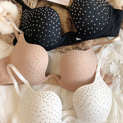 The Stardust Spotlight Plunge Bra – Luxe Rhinestone Showgirl Push-Up
