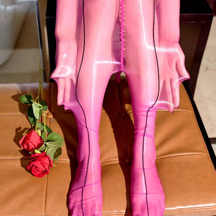 1D Ultra-Thin Oil Glossy Hollow-Out Sheer Shaping Pantyhose Shiny Tights