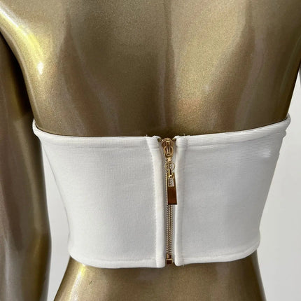Sweetheart Neck Bandage Crop Top
