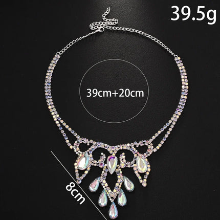 AB Rhinestone Water Drop Necklace