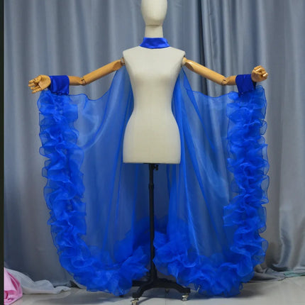 Dramatic Organza Burlesque Coat of Glory Wing Cloak Drag Cabaret Show Cape