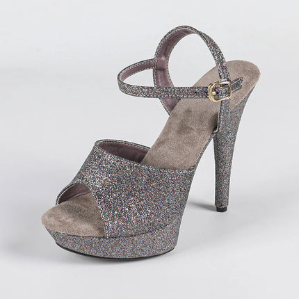 The Stardust Velvet Siren Stiletto – Luxury 13cm Platform Sandal